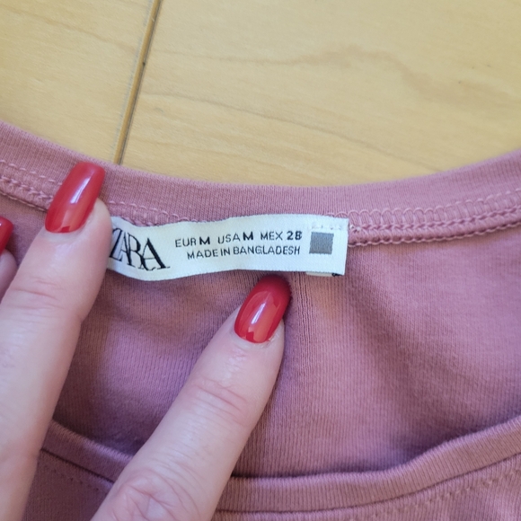 Zara Mauve Cropped Sleeveless Tank Top Size M - Picture 2 of 5